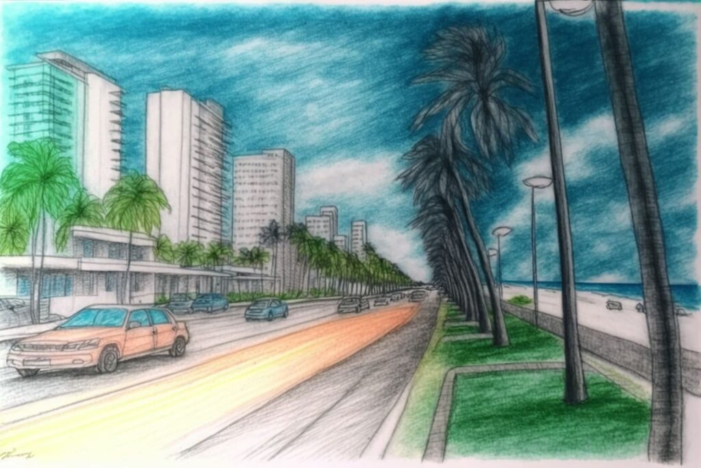 Miami and palm trees