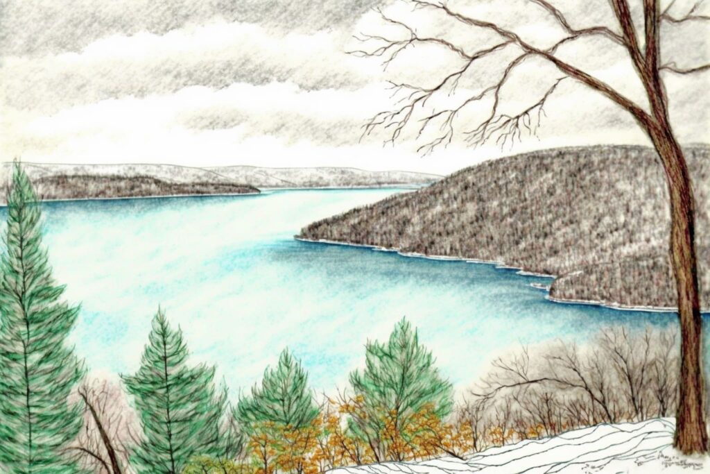 Winter view over the Finger Lakes