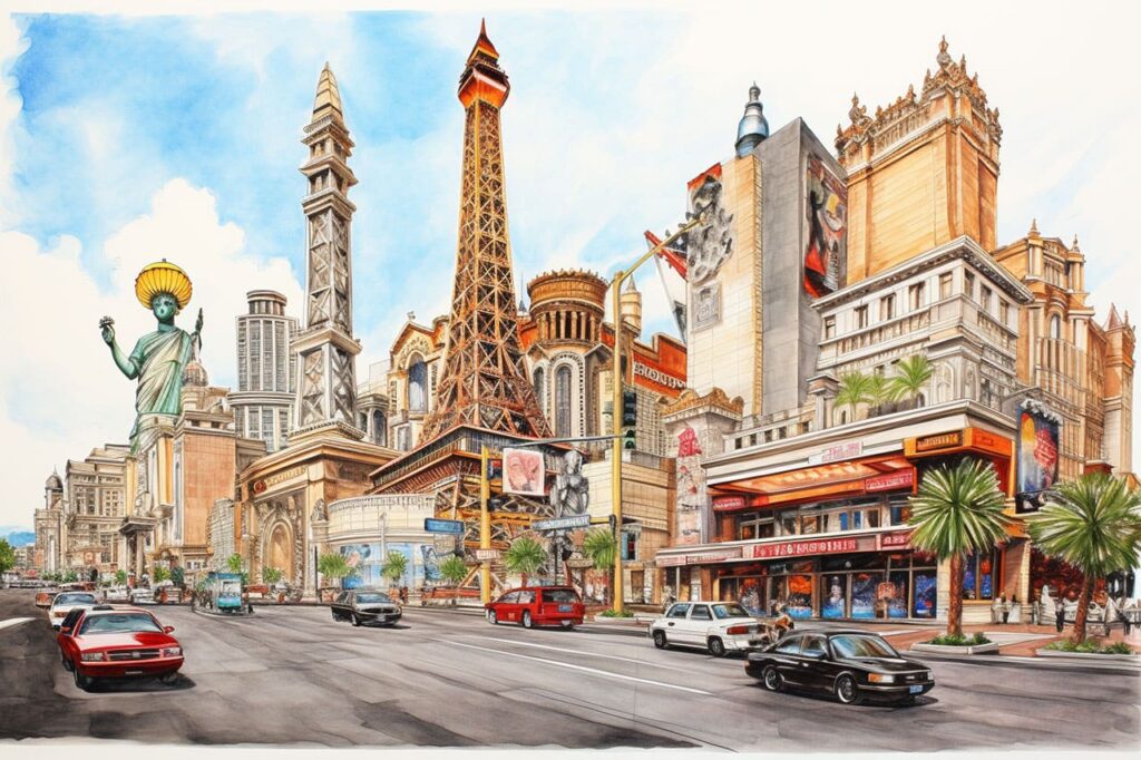 Sketch of The Las Vegas Strip