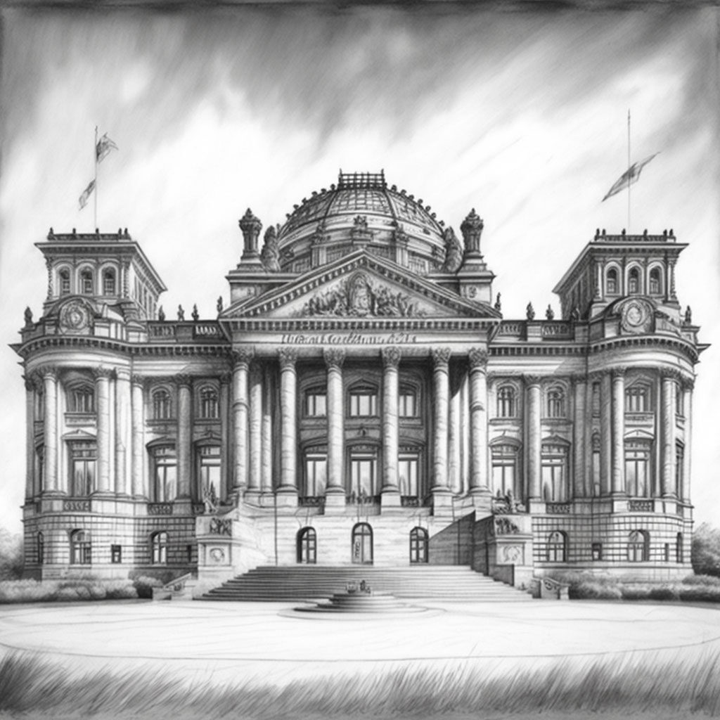 Sketch of the Reichstag building