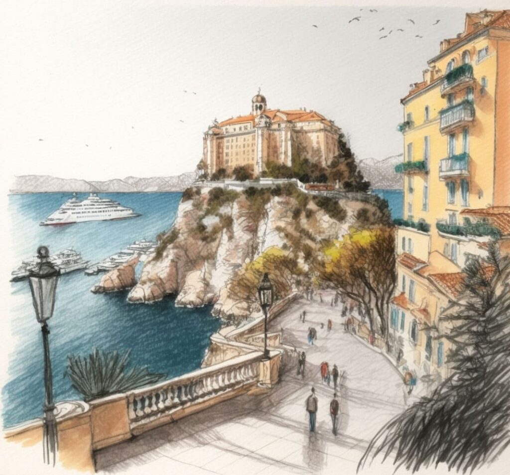 color of Monaco by the sea